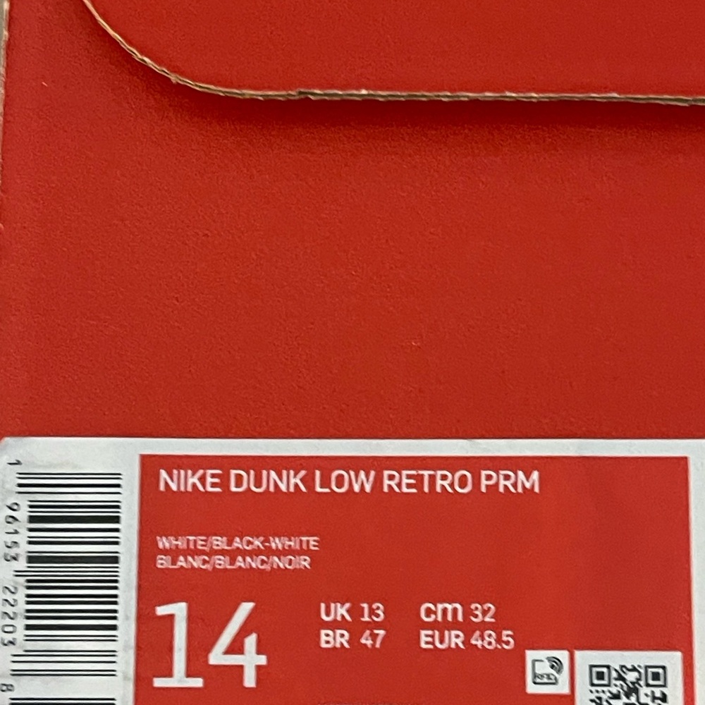 Nike Dunk Low Retro PRM in white and red new